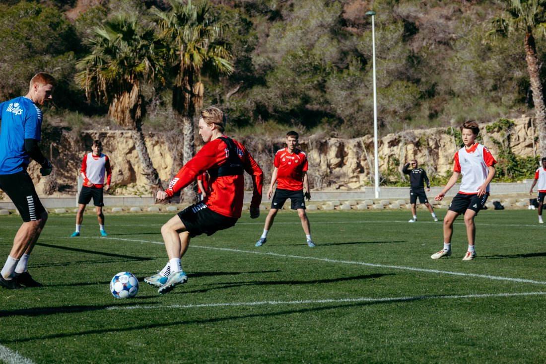 Sigurd Prestmo på sin første trening for Tromsø IL
